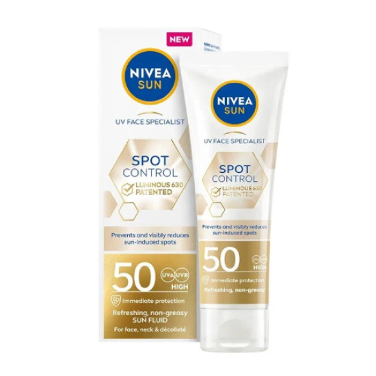 Nivea Sun Dark Spot Control Luminous 630 - Слънцезащитен крем за лице против пигментации SPF50+ 