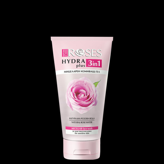 Roses Hydra Plus 3in1 - Мицеларен измиващ гел за чувствителна кожа