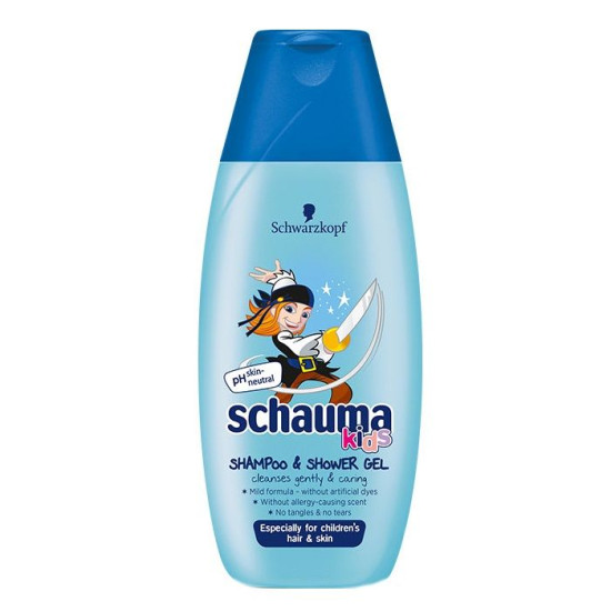 Schauma kids schampoo & shower gel почистващ шампоан и душ-гел за коса и кожа за момче