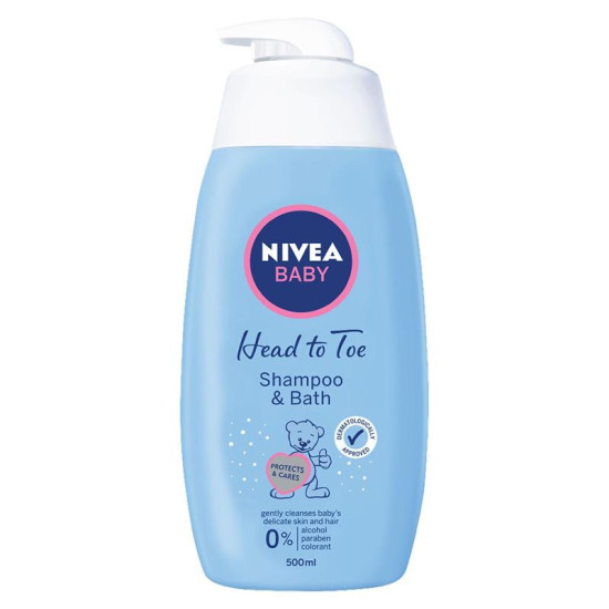 Nivea baby - нежен измиващ шампоан за коса и тяло за бебета