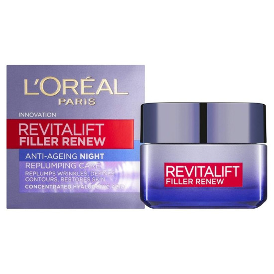 L'Oréal Revitalift Filler Anti-Ageing Revolumizing - Нощен крем против стареене с хиалуронова киселина 50мл.
