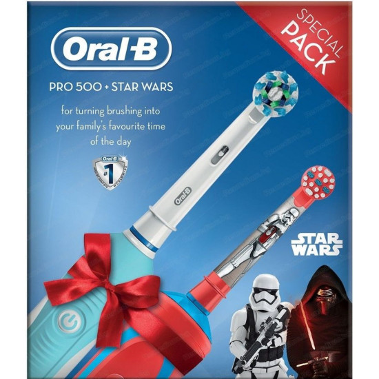 Комплект oral-b - pro 500 електрическа четка за зъби и disney star wars електрическа четка за зъби за деца