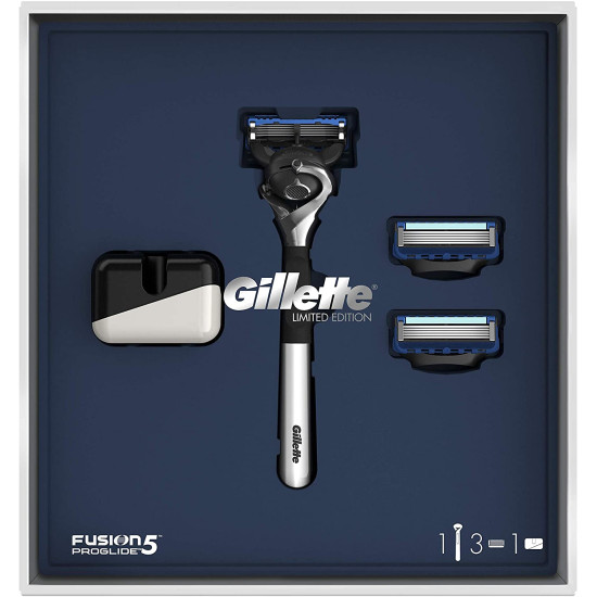 Комплект Gillette Fusion5 Proglide - Самобръсначка с 2 резерви ножчета + поставка