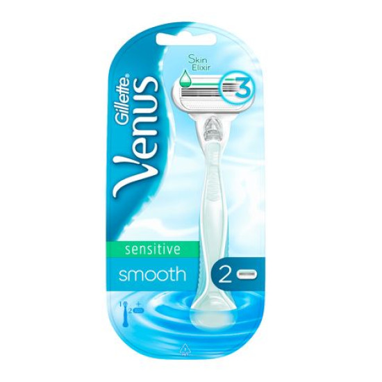 Venus Sensitive Smooth 3 - Самобръсначка за жени с чувствителна кожа с 2 сменяеми ножчета
