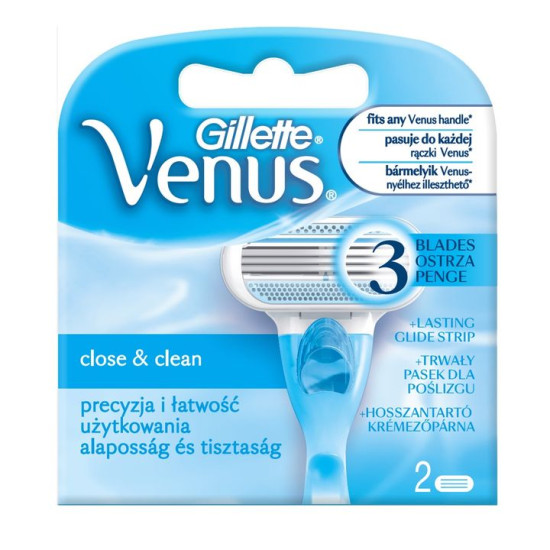 Venus Close&Clean - Резервни ножчета за дамска самобръсначка х2 бр