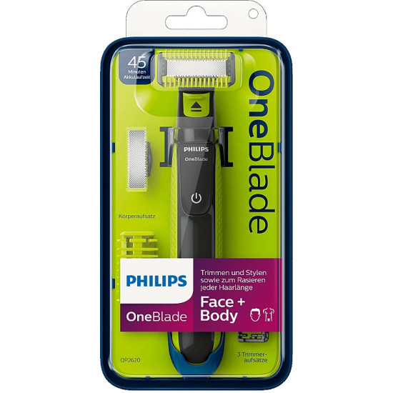 Philips OneBlade Pro - Електрическа самобръсначка за лице и тяло, 3 гребена, 1 нож за лице, 1 нож за тяло