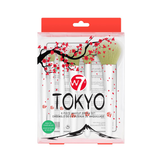 Koмплект Tokyo Makeup Brush Set - Четка за прах, за подчертаване, за фон дьо тен, за смесване, за сенки за очи, за размазване