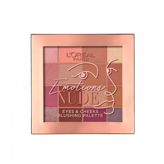 Emotions Nudе Eyes & Cheeks Blushing Palette - Сенки за очи с 16 цвята