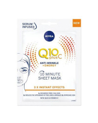 Q10 plus C Anti-Wrinkle + Energy Sheet Mask - Маска за лице с витамин С и Q10 за уморена кожа