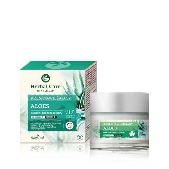 Herbal Care Aloe Cream - Хидратиращ крем за лице с алое за нормална кoжа