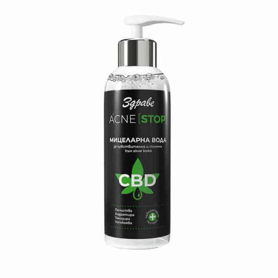 Акне Стоп CBD - Мицеларна вода за чувствителна кожа Акне Стоп CBD - Мицеларна вода за чувствителна кожа
