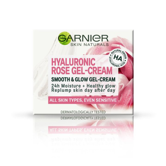 Hyaluronic Rose Gel-Cream - Изглаждащ и озаряващ гел-крем за лице с розова вода