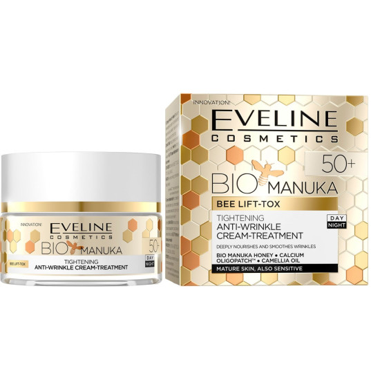 Bio Manuka Day/Night Cream 50+ - Стягащ и изглаждащ крем за лице с мед от Манука и масло от камелия Bio Manuka Day/Night Cream 50+ - Стягащ и изглаждащ крем за лице с мед от Манука и масло от камелия