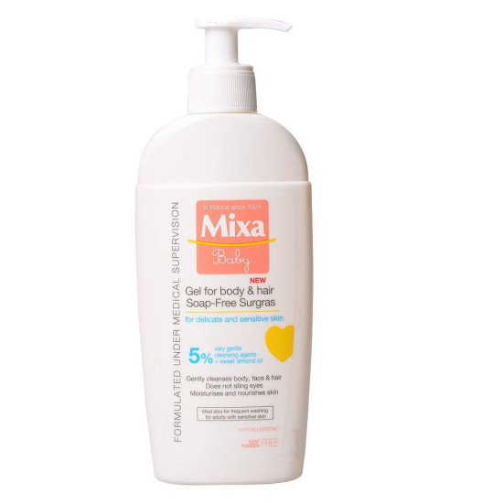 Mixa Baby - Бебешки гел за тяло и коса без сапун - 250мл.