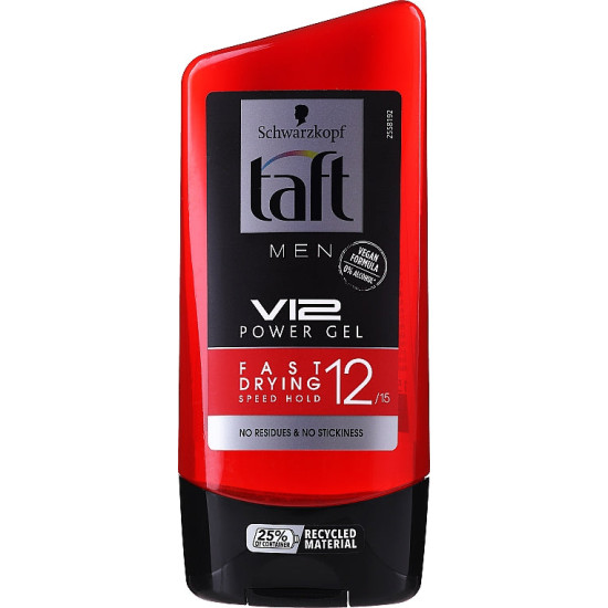 Taft Looks V12 Power Gel - Бързосъхнещ гел за коса за мъже със супер силна фиксация