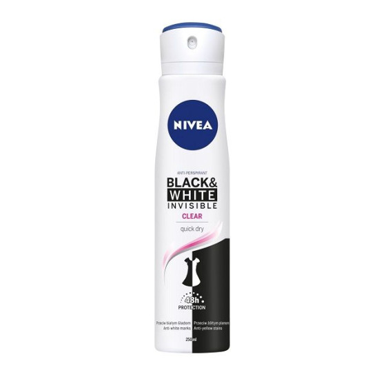 Nivea Invisible Clear - Спрей против изпотяване предотвратяващ петна по дрехите