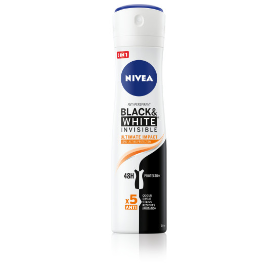 Nivea Black&White Invisible Ultimate Impact - Дезодорант против изпотяване за жени 5 в 1