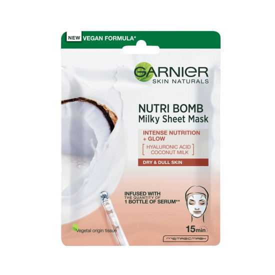 Nutri Bomb Milky Tissue Mask - Подхранваща маска за лице с кокосово мляко за суха кожа