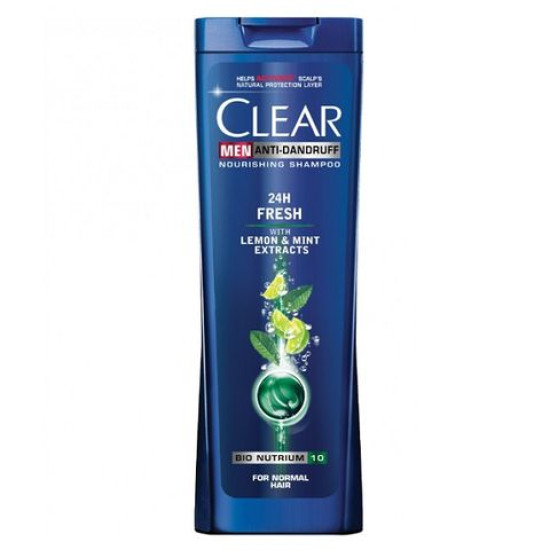 Clear Men 24 Hours Fresh - Шампоан против пърхот за мъже с екстракти от лимон и мента