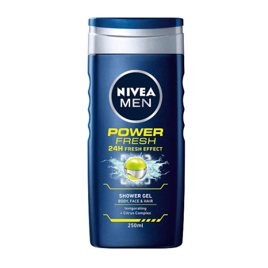 Nivea Men Power Fresh Shower Gel - Душ гел за мъже за лице, коса и тяло с Mентол