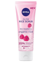Nivea Glow Rice Scrub - Оризов пилинг за лице за суха и чувствителна кожа с малина