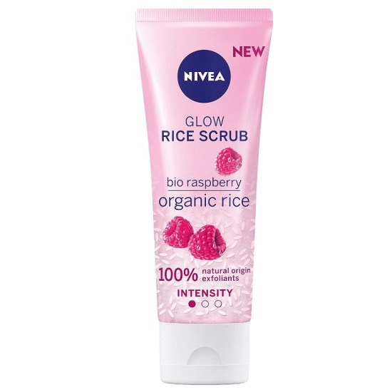 Nivea Glow Rice Scrub - Оризов пилинг за лице за суха и чувствителна кожа с малина