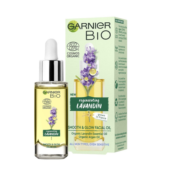 Smooth&Glow Facial Oil - Подхранващо олио против стареене с масло от лавандула, арганово масло и витамин Е