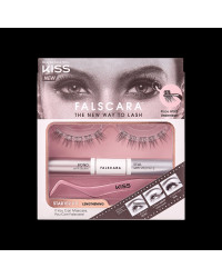 Kiss falscara eyelash starter kit (bond/9g + applicator + wisps) - kомплект мигли + апликатор