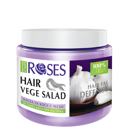 Roses Hair Fall Defense Vege Salad - Маска за коса при косопад с чесън