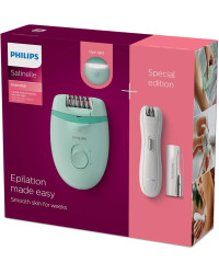 Philips Satinelle BRP529/00 - Комплект епилатор, 2 настройки на скоростта, Технология Opti-light, Включен мини епилатор, Пинсета с вградени лампичка и огледало