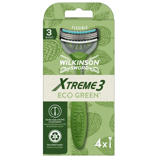 Xtreme 3 Eco Green Flexible - 4бр. Самобръсначки за мъже