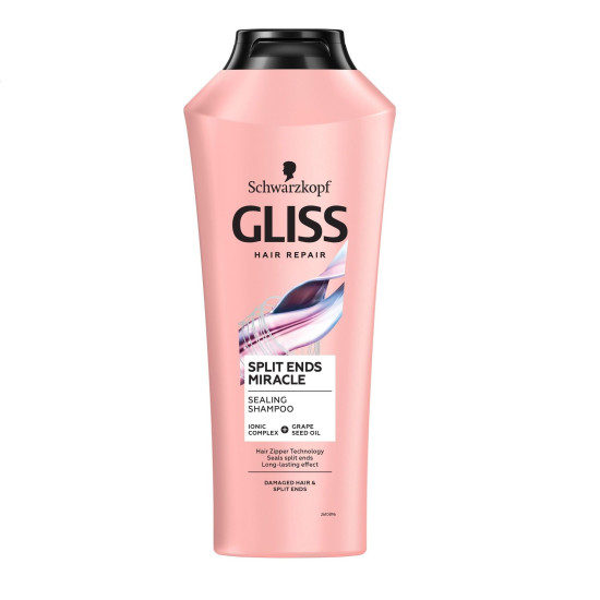 Gliss Hair Repair Split Ends Miracle Shampoo - Възстановяващ шампоан за коса и цъфтящи краища с йонен комплекс и масло от гроздови семки