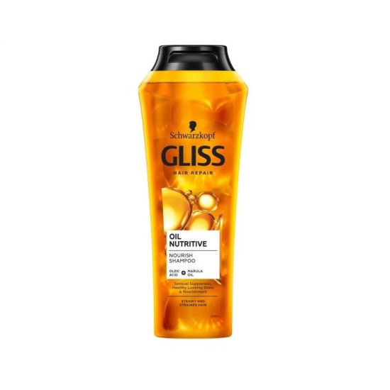 Gliss Hair Repair Oil Nutritive Shampoo - Шампоан за изтощена и суха коса с олеинова киселина и масло от марула