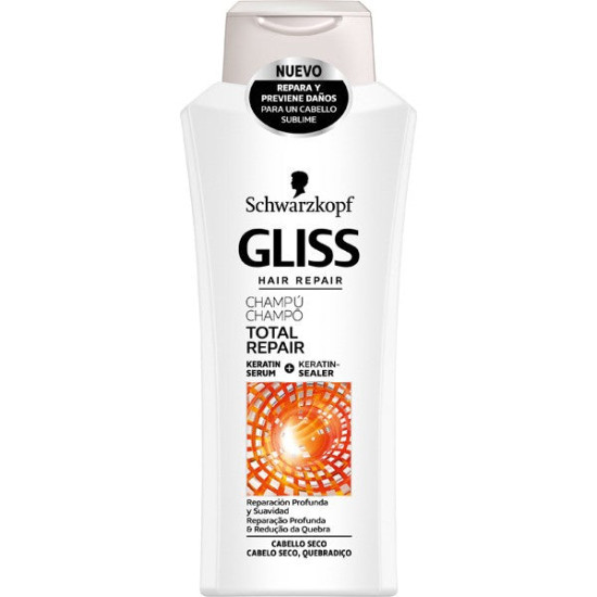 Gliss Total Repair Shampoo - Шампоан за суха и увредена коса с течен кератин