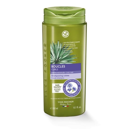 Boucles Cream Shampoo - Шампоан за къдрава коса с екстракт от органичен лен и сок от агаве