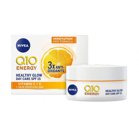 Q10 Energy Anti-Wrinkle+Healthy Glow 3xAnti-Oxidants Day Care SPF20 - Крем за лице със слънцезащита