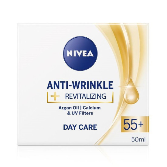 Anti-Wrinkle + Revitalizing Argan Oil, Calcium SPF15  55+ Day Care - Дневен крем със слънцезащита