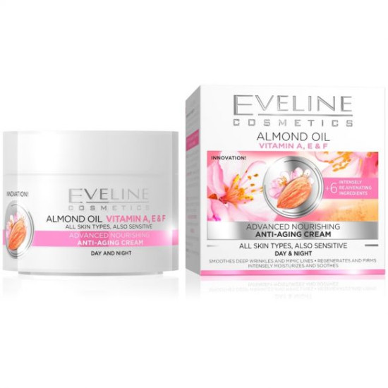 Eveline Cosmetics Almond Oil & Vitamins Cream - Дневен и нощен крем за лице с бадемово масло