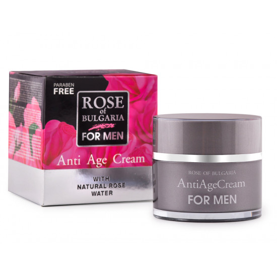 For Men Anti-Age Cream with Natural Rose Water - Хидратиращ крем за лице
