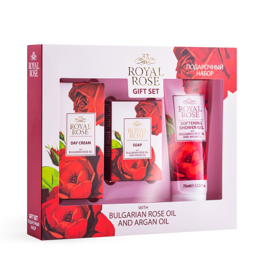 Комплект Royal Rose Gift Set - Дневен крем, душ-гел + козметичен сапун