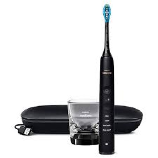 Philips Sonicare DiamondClean HX9911/09 - Електрическа четка за зъби, 62000 осцилации/мин, 4 режима на почистване, 3 нива на интензитет, Свързване към приложение, Сензор за натиск, Функция BrushSync, 1 накрайник, Чаша за зареждане