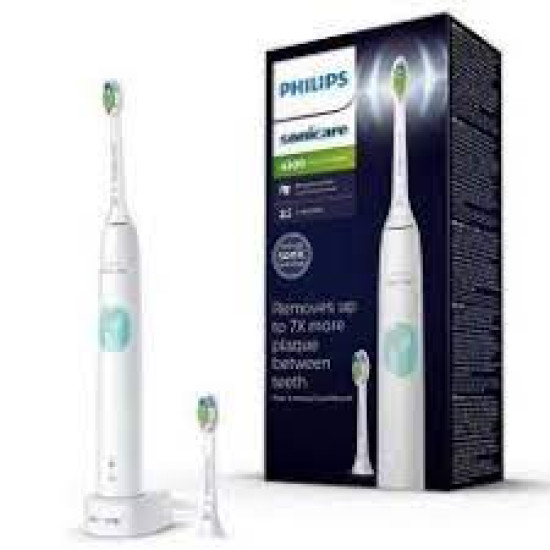 Philips Sonicare ProtectiveClean 4300 HX6807/51 - Електрическа звукова четка за зъби, 62000 движения/минута, 1 режим на почистване, 2 интензитета, Вграден сензор за налягане, Функция BrushSync