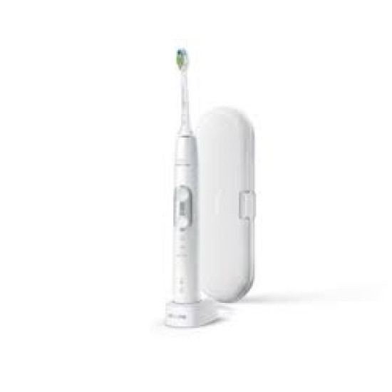 Philips Sonicare ProtectiveClean 6100 HX6877/68 - Електрическа четка за зъби, 62000 движения/минута, 3 режими на почистване, 3 интензитета, Сензор за натиск, Функция BrushSync, UV стерилизатор