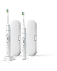 Philips Sonicare ProtectiveClean HX6877/34 - Комплект електрически четки за зъби, 2 дръжки, 3 режима на почистване, 3 интензивности, 2 функции BrushSyn, Сензор за натиск