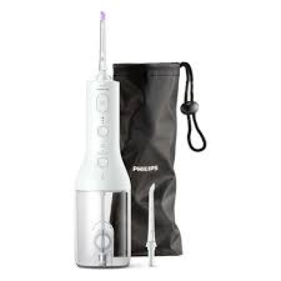 Philips Sonicare Power Flosser HX3806/31 - Зъбен душ, Технология QuadStream, 2 почистващи глави, 3 нива на интензивност