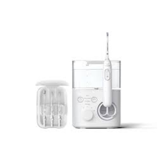 Philips Sonicare Power Flosser 7000 HX3911/40 - Зъбен душ, Технология QuadStream, 4 почистващи глави, 4 режима на почистване, 10 нива на интензивност, магнитна докинг станция