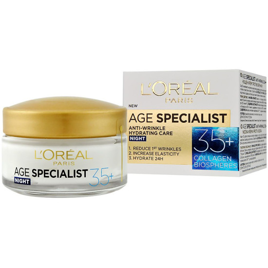 Age Specialist Anti-Wrinkle Hydrating Care 35+Night - Нощен крем за лице против бръчки 50мл