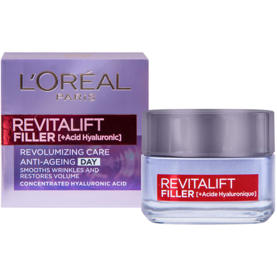 Revitalift Filler + Hyaluronic acid - Дневен крем за лице за стегната кожа против бръчки