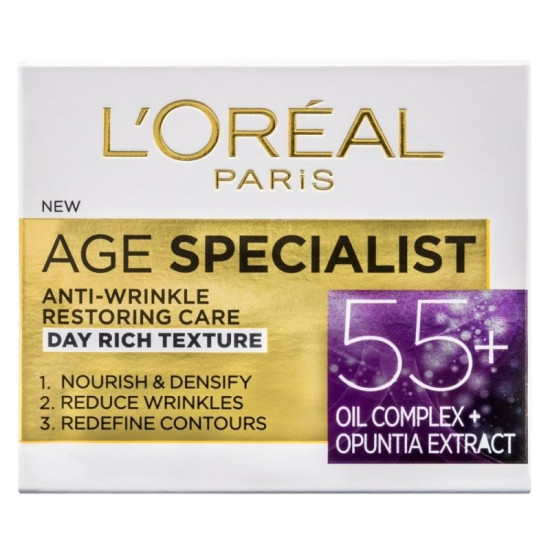 Age Specialist Anti-Wrinkle Restoring Care 55+ Day Rich Texture - Дневен крем за лице