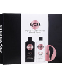 Syoss Keratin - Козметичен комплект шампоан и балсам за грижа за косата + четка за разплитане
